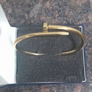 Unisex Goldtone "Nail" Bracelet...New...(Matching Nail Ring is available)